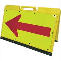 仙台銘板　ソフトサインボード　蛍光黄色／赤プリズム反射（矢印板）６００×９００