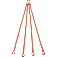 ＴＲＵＳＣＯ　４本吊ベルトスリングセット　２５ｍｍ幅Ｘ１．５ｍ　吊り角度６０°時荷重０．８６ｔ（最大使用荷重１ｔ）