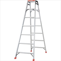ＴＲＵＳＣＯ　天板乗り防止ペイントはしご兼用脚立　アルミ合金製・脚カバー付　高さ１．９８ｍ