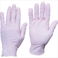 ＴＲＵＳＣＯ　使い捨てニトリル手袋ＴＧエアー　０．０６　粉無ピンクＬ　１００枚