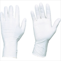 ＴＲＵＳＣＯ　使い捨てニトリル手袋ＴＧエアー　０．０６　粉無白Ｌ　１００枚