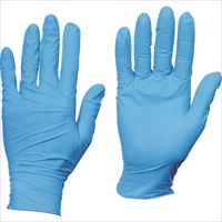 ＴＲＵＳＣＯ　使い捨てニトリル手袋ＴＧスタンダード　０．０８粉無青Ｌ　１００枚