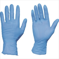 ＴＲＵＳＣＯ　使い捨てニトリル手袋ＴＧワーク　０．１０　粉無青Ｌ　１００枚