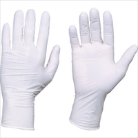 ＴＲＵＳＣＯ　【一時受注停止】使い捨てニトリル手袋ＴＧワーク　０．１０　粉無白Ｌ　１００枚