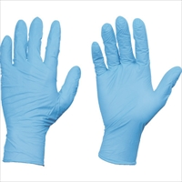 ＴＲＵＳＣＯ　【一時受注停止】使い捨てニトリル手袋ＴＧスタンダード　０．０８粉付青Ｌ　１００枚