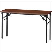 ＴＲＵＳＣＯ　折りたたみ会議テーブル　１８００Ｘ４５０ＸＨ７００　棚板なし　ウォールナット